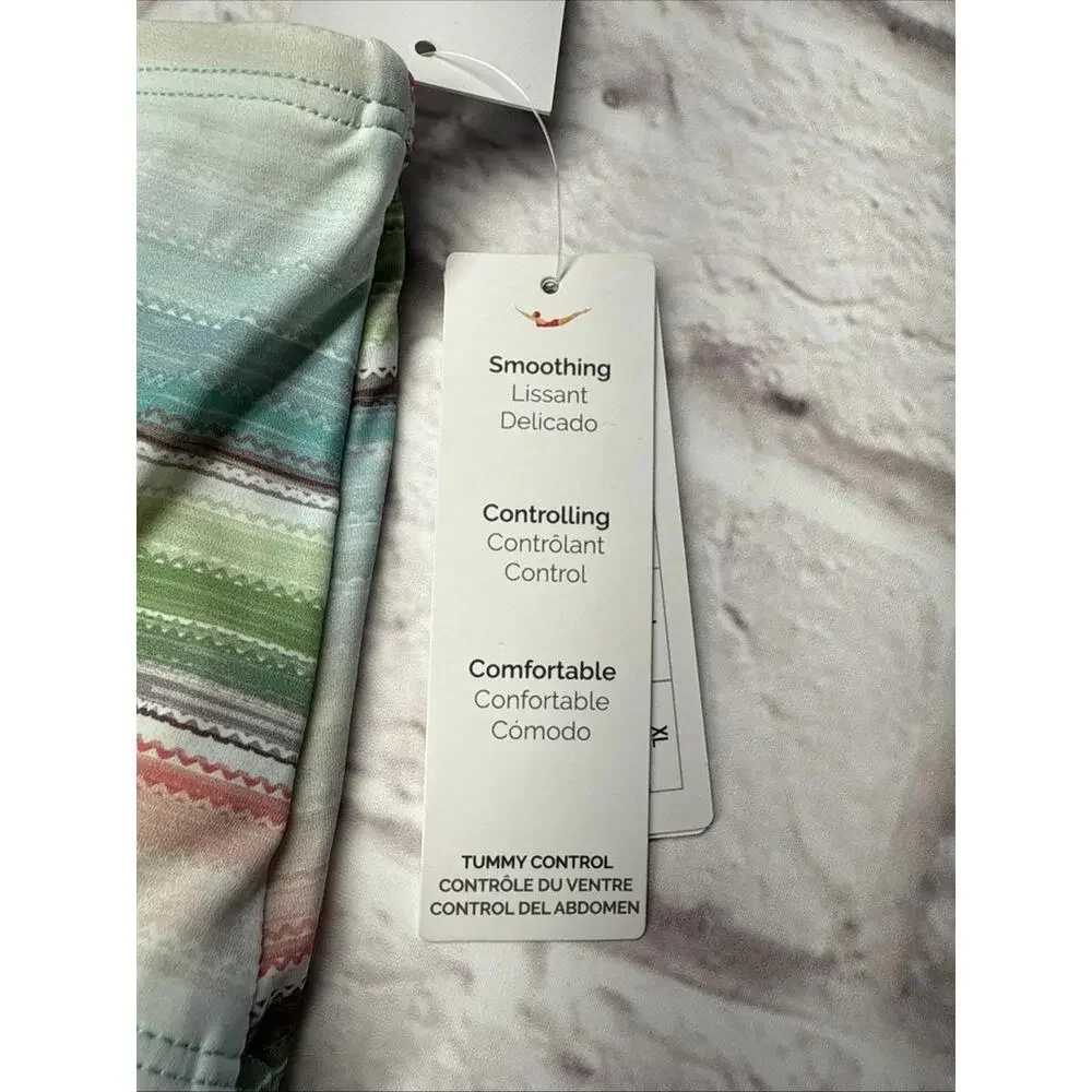 NWT Jantzen Smoothing Controlling UPF 50 Swim Bikini Tankini Bottom Stripe 16
